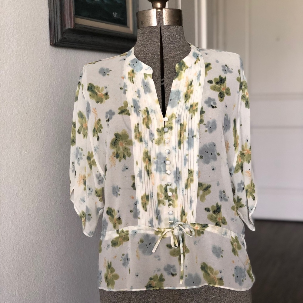 Banana Republic Silk Drawstring Top